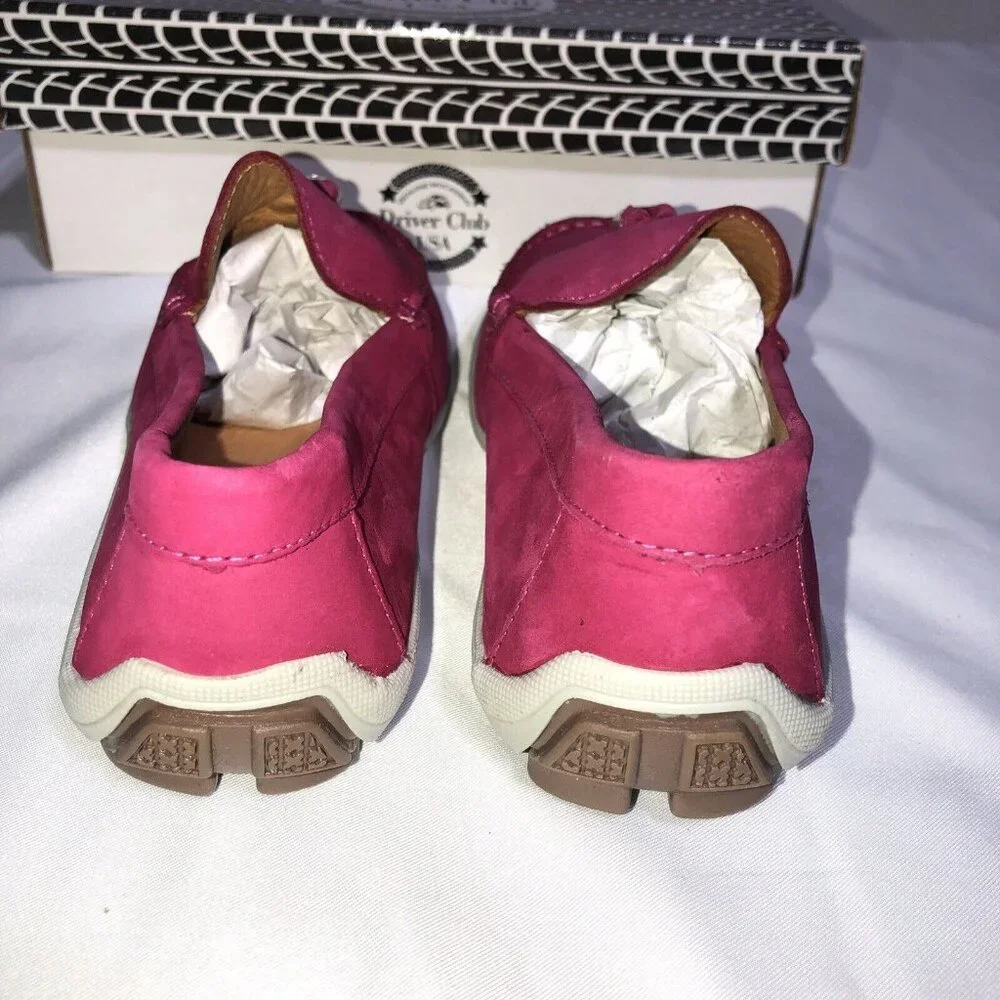 Driver Club USA Johnson Ave Pink Nubuck Leather Loafers Size 3 Little Kid/Youth